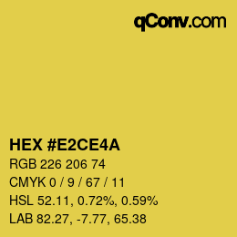 Color code: HEX #E2CE4A | qconv.com