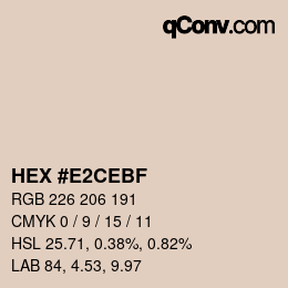 颜色代码: HEX #E2CEBF | qconv.com