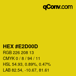 Color code: HEX #E2D00D | qconv.com