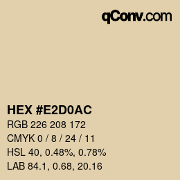 カラーコード: HEX #E2D0AC | qconv.com