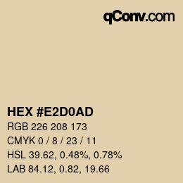 Color code: HEX #E2D0AD | qconv.com