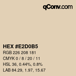 カラーコード: HEX #E2D0B5 | qconv.com