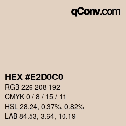 颜色代码: HEX #E2D0C0 | qconv.com