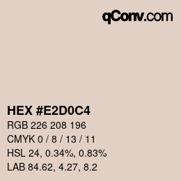 Color code: HEX #E2D0C4 | qconv.com