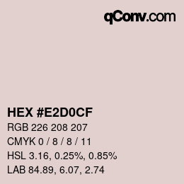 Color code: HEX #E2D0CF | qconv.com