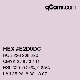 颜色代码: HEX #E2D0DC | qconv.com