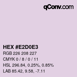 Color code: HEX #E2D0E3 | qconv.com