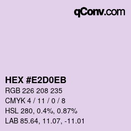 Color code: HEX #E2D0EB | qconv.com