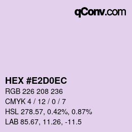 颜色代码: HEX #E2D0EC | qconv.com