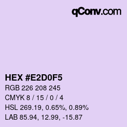 Color code: HEX #E2D0F5 | qconv.com