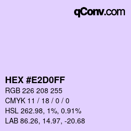 Color code: HEX #E2D0FF | qconv.com