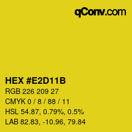 カラーコード: HEX #E2D11B | qconv.com