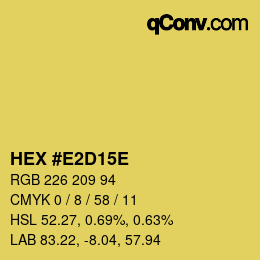 Color code: HEX #E2D15E | qconv.com