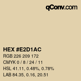颜色代码: HEX #E2D1AC | qconv.com