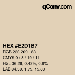 颜色代码: HEX #E2D1B7 | qconv.com