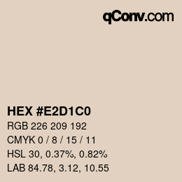 颜色代码: HEX #E2D1C0 | qconv.com