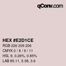 カラーコード: HEX #E2D1CE | qconv.com