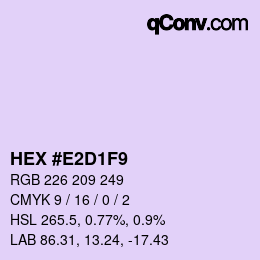 カラーコード: HEX #E2D1F9 | qconv.com