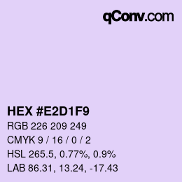 Color code: HEX #E2D1F9 | qconv.com