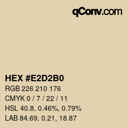 Color code: HEX #E2D2B0 | qconv.com