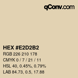 颜色代码: HEX #E2D2B2 | qconv.com