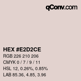 Color code: HEX #E2D2CE | qconv.com