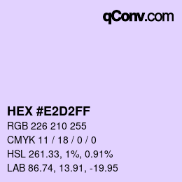 Color code: HEX #E2D2FF | qconv.com