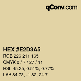 Color code: HEX #E2D3A5 | qconv.com