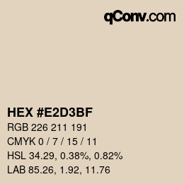 Color code: HEX #E2D3BF | qconv.com