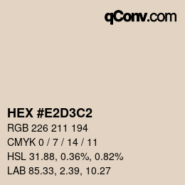 Color code: HEX #E2D3C2 | qconv.com