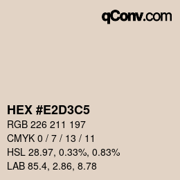 Color code: HEX #E2D3C5 | qconv.com