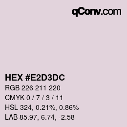 カラーコード: HEX #E2D3DC | qconv.com