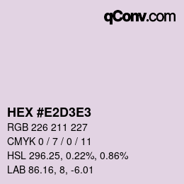 Farbcode: HEX #E2D3E3 | qconv.com