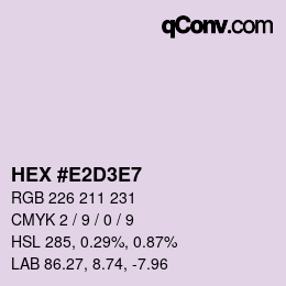 カラーコード: HEX #E2D3E7 | qconv.com
