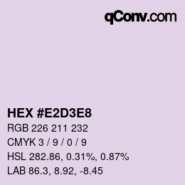 Color code: HEX #E2D3E8 | qconv.com