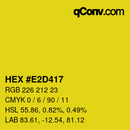 Color code: HEX #E2D417 | qconv.com