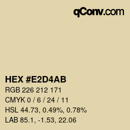 Color code: HEX #E2D4AB | qconv.com