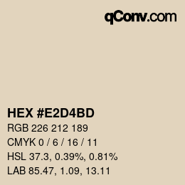 カラーコード: HEX #E2D4BD | qconv.com