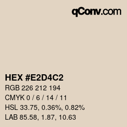 Farbcode: HEX #E2D4C2 | qconv.com