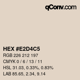 颜色代码: HEX #E2D4C5 | qconv.com