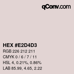 カラーコード: HEX #E2D4D3 | qconv.com