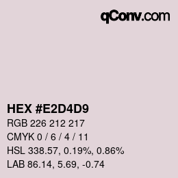 カラーコード: HEX #E2D4D9 | qconv.com