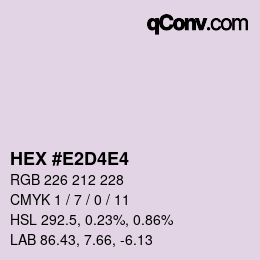 Color code: HEX #E2D4E4 | qconv.com