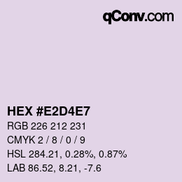 颜色代码: HEX #E2D4E7 | qconv.com