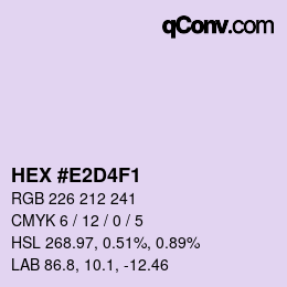 Color code: HEX #E2D4F1 | qconv.com