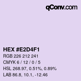 カラーコード: HEX #E2D4F1 | qconv.com