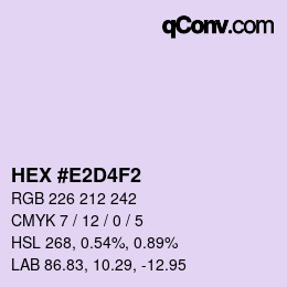 颜色代码: HEX #E2D4F2 | qconv.com