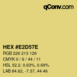 Color code: HEX #E2D57E | qconv.com