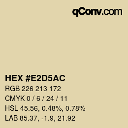 颜色代码: HEX #E2D5AC | qconv.com