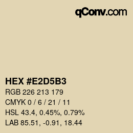 Color code: HEX #E2D5B3 | qconv.com